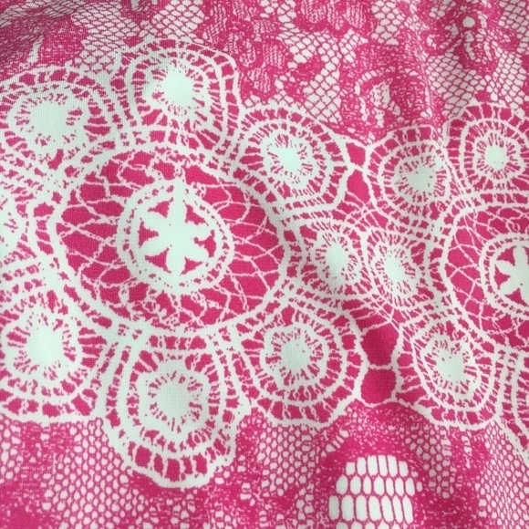 DONNA MORGAN Jersey Knit Lace Print  3/4 Sleeve Sheath Dress Size 6 - Picture 9 of 15